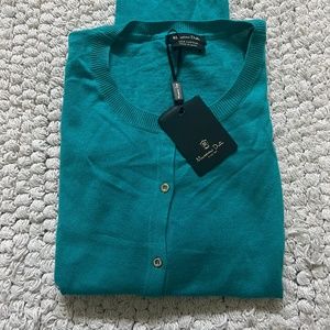 NWT Massimo Dutti Silk & Cotton turquoise cardigan